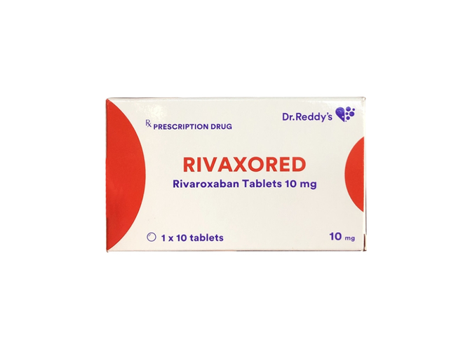 Thuốc Rivaxored 10mg Dr.Reddy's phòng ngừa thuyên tắc huyết khối tĩnh mạch (Hộp 1 vỉ x 10 viên)