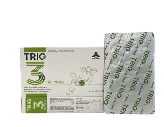 Viên uống Trio Cap hỗ trợ giảm các triệu chứng ở người bị trĩ (Hộp 2 vỉ x 15 viên)