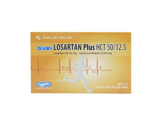 Thuốc Losartan Plus HCT 50/12.5 Savi Pharm điều trị tăng huyết áp (Hộp 3 vỉ x 10 viên)