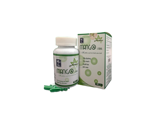 Viên nang Mango For Cap hỗ trợ hạ đường huyết, điều trị biến chứng tiểu đường (Lọ 90 viên)