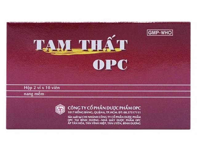 Thuốc Tam Thất OPC Cap điều trị các chứng xuất huyết (2 vỉ * 10 viên)