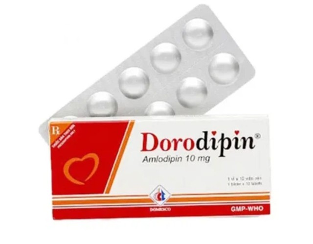 Thuốc Dorodipin 10mg điều trị tăng huyết áp, dự phòng cơn đau thắt ngực (Hộp 1 vỉ x 10 viên)