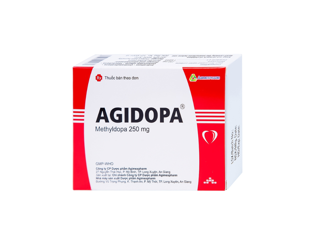Thuốc Agidopa Agimexpharm 250mg điều trị tăng huyết áp (2 vỉ x 10 viên)