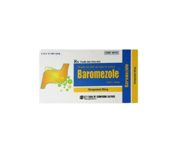 Viên nang Baromezole 20 mg hộp 3  vỉ x 10 viên