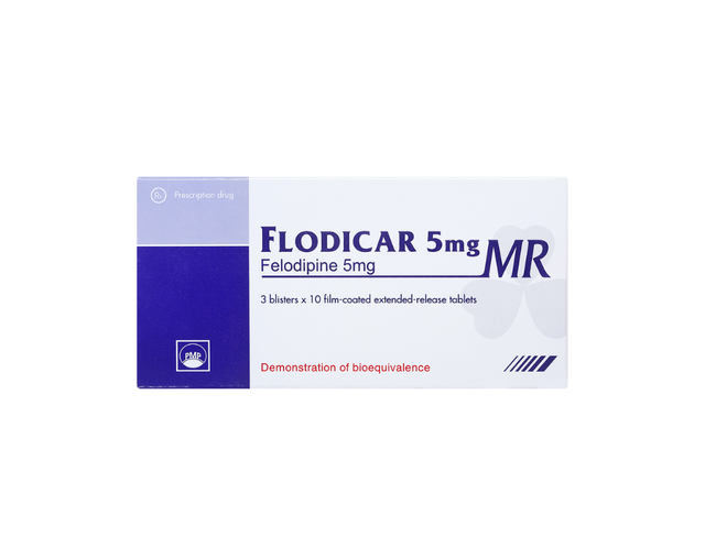 Thuốc Flodicar MR 5mg Pymepharco điều trị tăng huyết áp (Hộp 3 vỉ x 10 viên)
