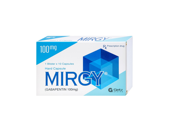 Thuốc  Mirgy 100mg Getz điều trị đau thần kinh, động kinh (Hộp 1 vỉ x 10 viên)