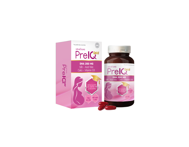 Viên uống PreIQ Gold Meracine bổ sung dinh dưỡng cho mẹ bầu (Hộp 30 viên)
