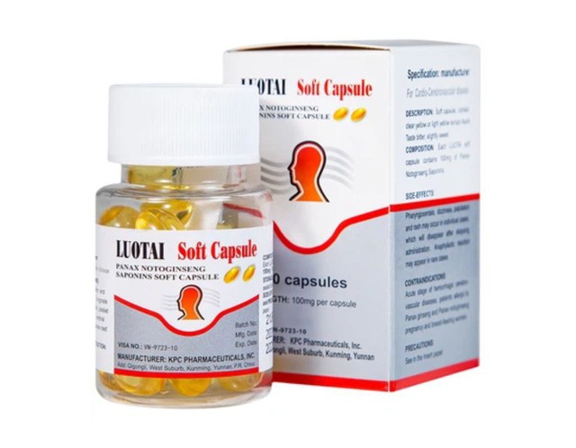 Thuốc Luotai Soft Capsule điều trị đột quỵ, liệt nửa người (Lọ 30 viên)