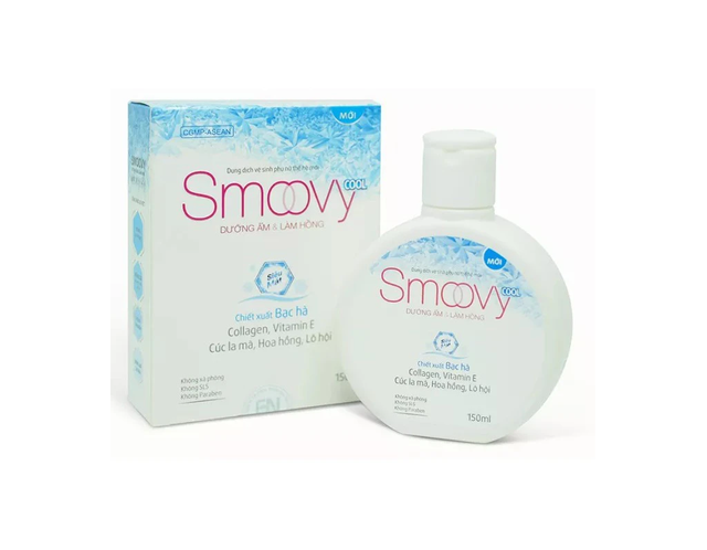 Dung dịch vệ sinh phụ nữ thế hệ mới Smoovy Cool giúp làm sạch và dưỡng da vùng kín sáng hồng (chai màu xanh 150ml)