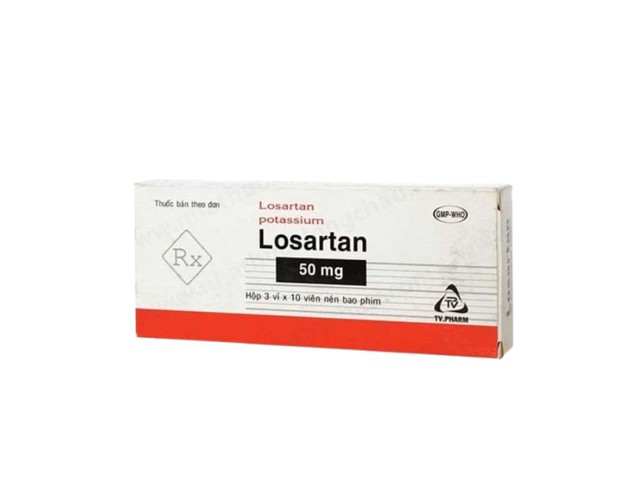 Thuốc Losartan 50mg TV.PHARM hỗ trợ điều trị tăng huyết áp (Hộp 3 vỉ x 10 viên)