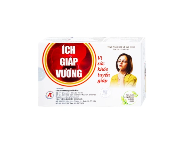 Viên uống Ích Giáp Vương Á Âu hỗ trợ giảm sự tiến triển của bướu cổ lành tính (Hộp 30 viên)