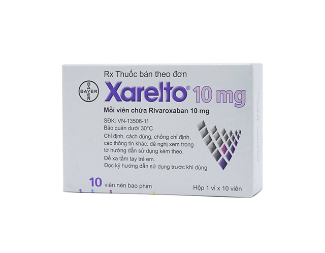 Viên uống Xarelto 10mg phòng ngừa thuyên tắc huyết khối tĩnh mạch (Hộp 1 vỉ x 10 viên)