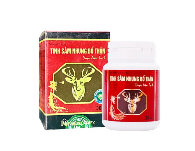 Tinh sâm nhung bổ thận dược liệu TW1 bổ thận, tăng cường sinh lực, sinh lý (Lọ 30 viên)