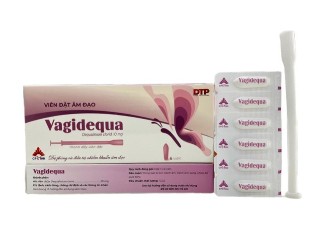 Viên đặt âm đạo Vagidequa điều trị, phòng ngừa nhiễm trùng âm đạo (Hộp 1 vỉ x 6 viên)