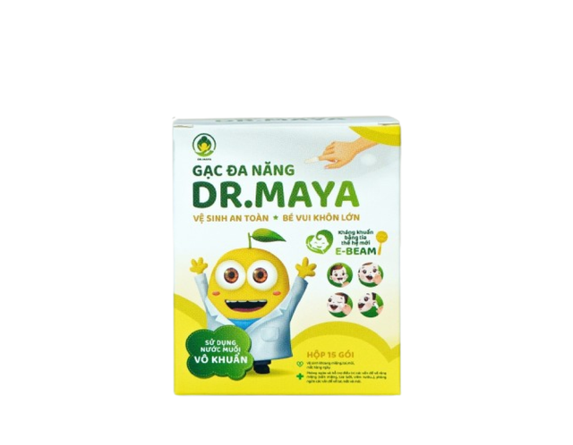 Gạc Đa Năng Dr. Maya vệ sinh răng miệng, an toàn cho bé (Hộp 15 gói)