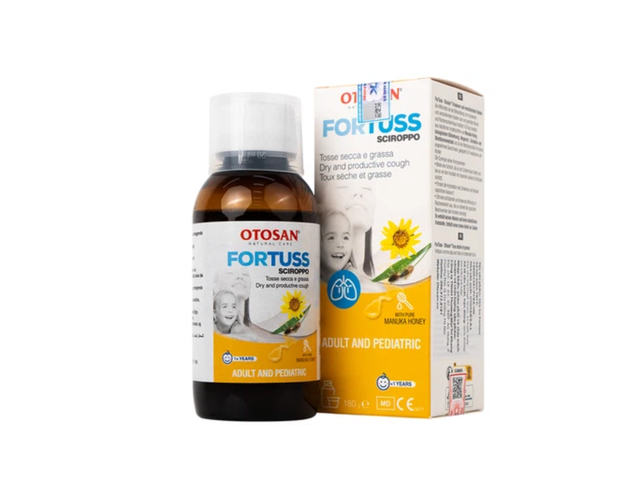 Siro ho Fortuss Otosan làm dịu cơn ho hiệu quả, bảo vệ niêm mạc (Hộp 1 chai 180g)