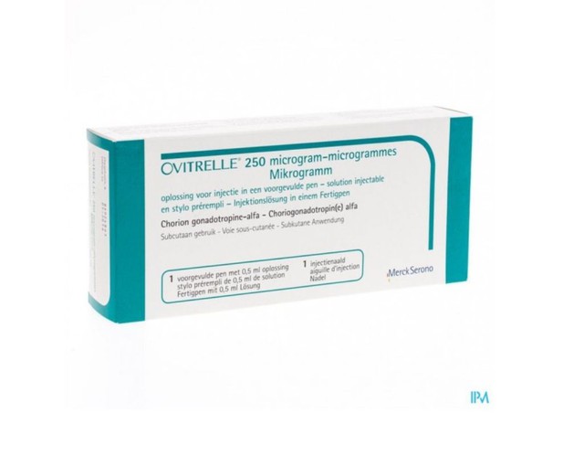 Thuốc tiêm Ovitrelle 250mcg/0.5ml inj H1 điều trị vô sinh ở nam giới, dậy thì trễ (Hộp 1 bút)