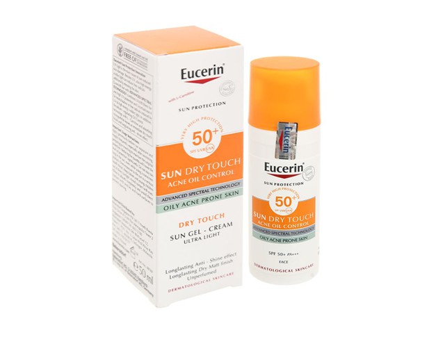 Kem chống nắng Eucerin Sun Dry Touch cho da nhờn SPF50 bảo vệ da trước tại hại của tia UV và ánh sáng xanh (Chai 50ml)