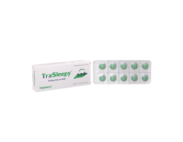 Viên uống TraSleepy Traphaco dưỡng tâm an thần, giúp ngủ ngon (Hộp 2 vỉ x 10 viên)