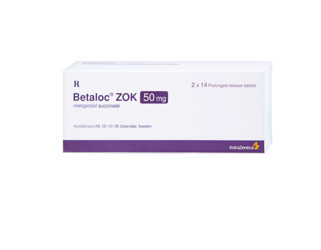 Thuốc Betaloc 50mg AstraZeneca điều trị tăng huyết áp, dự phòng đau thắt ngực (3 vỉ x 20 viên)