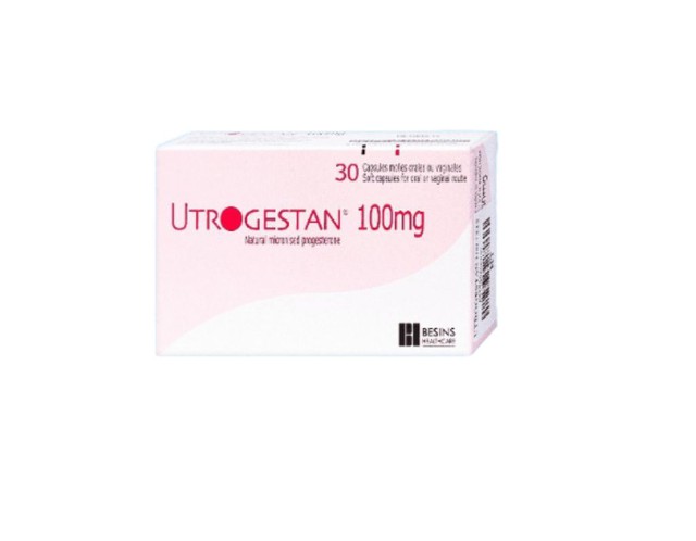 Thuốc Utrogestan Cap 100 mg điều trị rối loạn tiền kinh nguyệt, rụng trứng (2 vỉ * 15 viên)