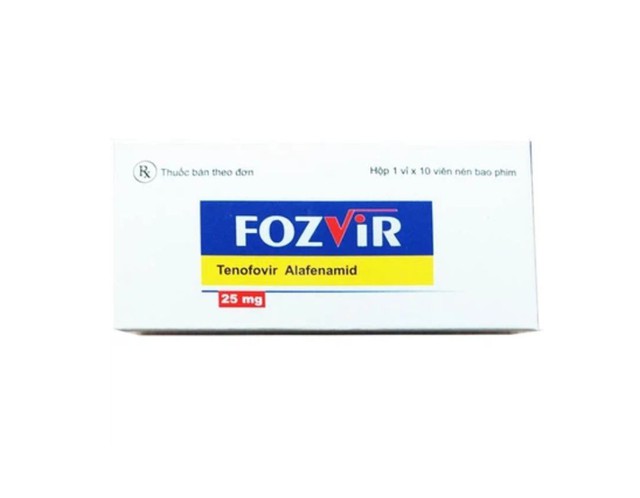 Thuốc Fozvir 25mg Tab điều trị viêm gan B mạn tính ở người lớn và trẻ vị thành niên (Hộp 1 vỉ x 10 viên)             