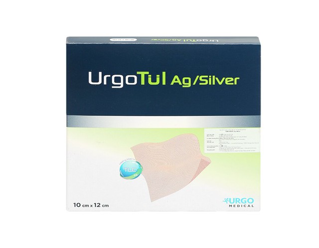Gạc lưới UrgoTul AG/Sliver 10cmx12cm chăm sóc vết thương (Hộp 16 miếng)