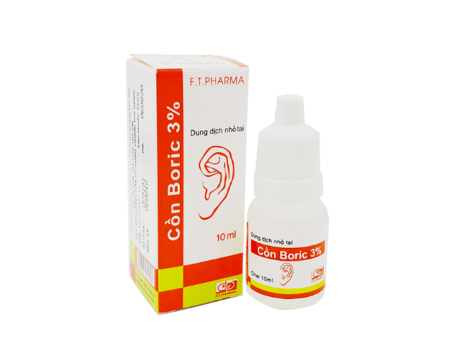Dung dịch nhỏ tai Cồn Boric 3% Dược 3-2 phòng viêm tai (Lọ 10ml)