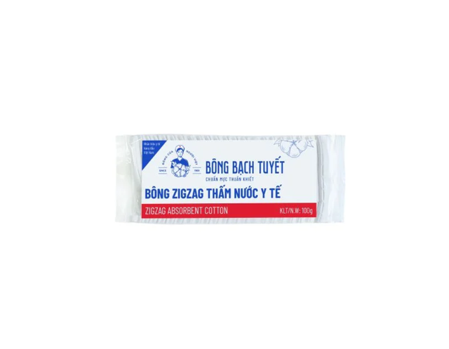 Bông y tế Bạch Tuyết ZigZag 100g   