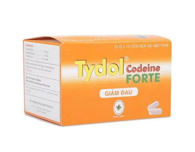 Thuốc Tydol Codeine Forte giảm đau cấp tính ở mức độ trung bình (Hộp 10 vỉ x 10 viên)