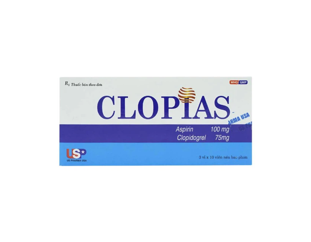 Thuốc Clopias USP phòng ngừa các biến cố xơ vữa huyết khối (Hộp 3 vỉ x 10 viên)