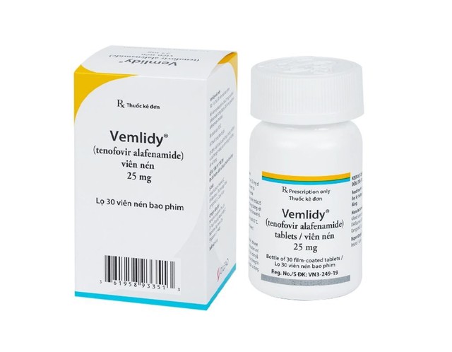 Thuốc Vemlidy 25mg Gilead điều trị bệnh nhiễm virus, viêm gan siêu vi B (Hộp 30 viên)