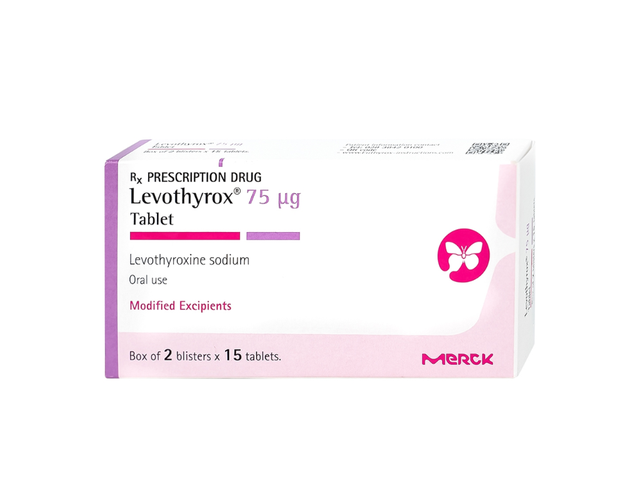 Thuốc Levothyrox 75µg Merck điều trị bướu giáp đơn thuần lành tính (Hộp 2 vỉ x 15 viên)