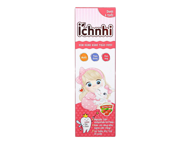 Kem đánh răng thảo dược Ích Nhi hương Dâu cho bé từ 0-6 tuổi (Tuýp 50g)