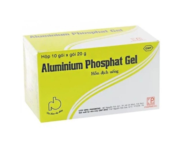 Gel Aluminium Phosphat Pharmedic điều trị viêm thực quản, viêm loét dạ dày (Hộp 10 gói x 20g)
