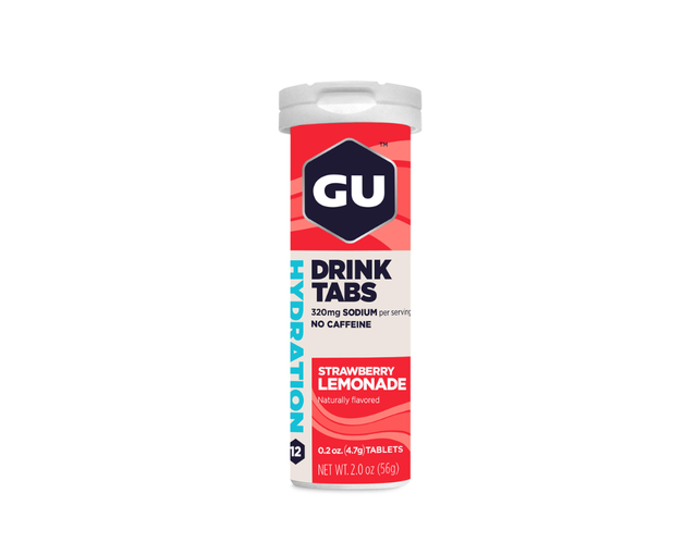 Viên sủi Gu Hydration Drink Strawberry Lemonade bổ sung điện giải, năng lượng kịp thời trong các hoạt động thể thao (Tuýp 12 viên)