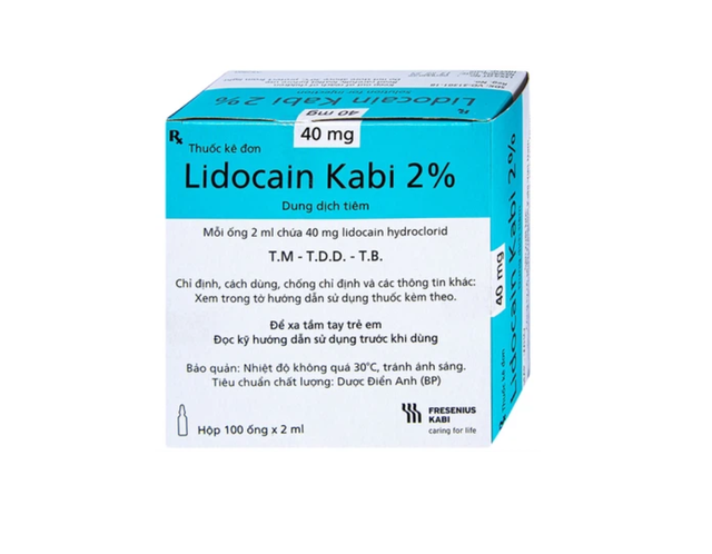 Dung dịch tiêm Lidocain Kabi 2% dùng để gây tê tại chỗ (100 ống x 2ml)