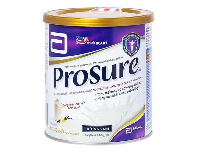 Sữa bột Prosure Abbott hương vani bổ sung dinh dưỡng chuyên biệt cho người đang sụt cân (Hộp 380g)