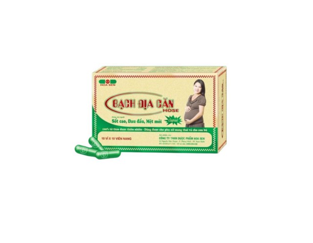 Viên uống Bạch Địa Căn Hose Hoa Sen dùng cho người cảm sốt nóng cần hạ nhiệt, đau đầu (Hộp 10 vỉ x 10 viên)
