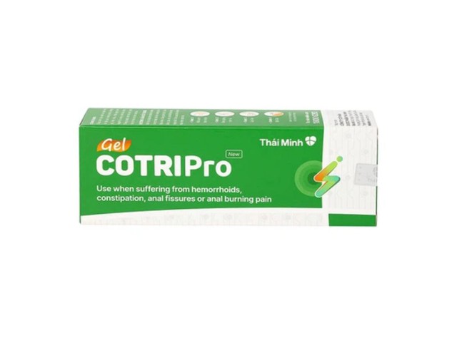 Gel Cotripro Thái Minh hỗ trợ cho người bị trĩ, táo bón, nứt hoặc đau rát hậu môn (Hộp 1 tuýp 25g)