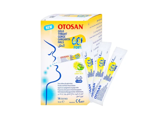 Gel Otosan Throat Gel Forte 10ml điều trị viêm họng cấp tính (Hộp 14 gói 10ml)