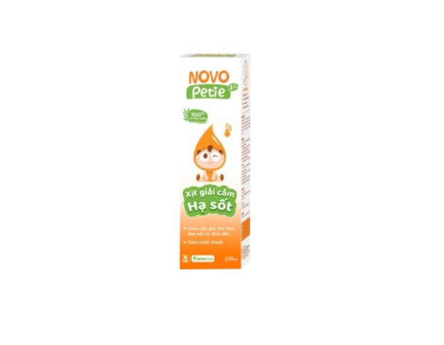 Xịt giải cảm hạ sốt Novopetie – Giảm nhanh cảm giác khó chịu do nóng sốt, cảm cúm