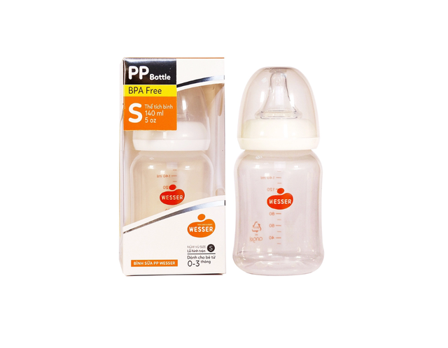 Bình sữa PP Wesser size S (Hộp 1 bình 140ml)