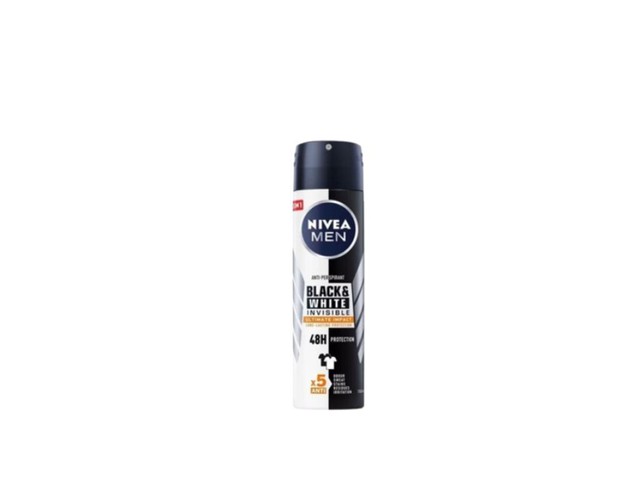 Xịt ngăn mùi Nivea Men Black & White Invisible Ultimate Impact giảm vết ố vàng, mồ hôi và mùi trong 48h (150ml)