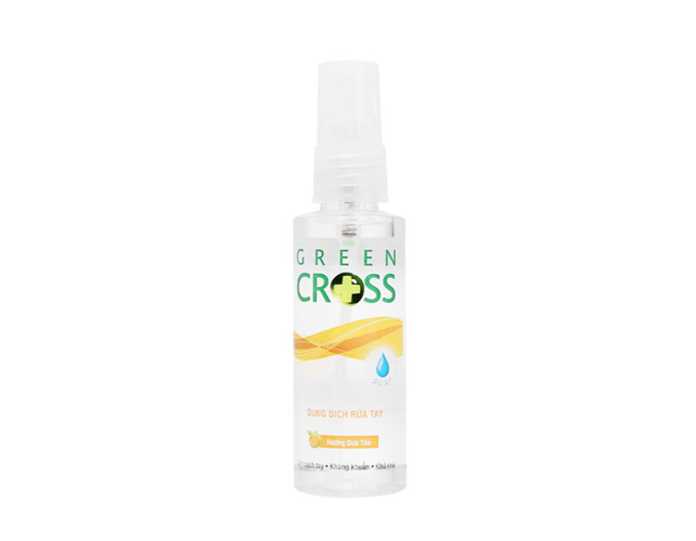 Xịt rửa tay khô Green Cross hương dưa táo Spray kháng khuẩn, khử mùi (Chai 70ml)
