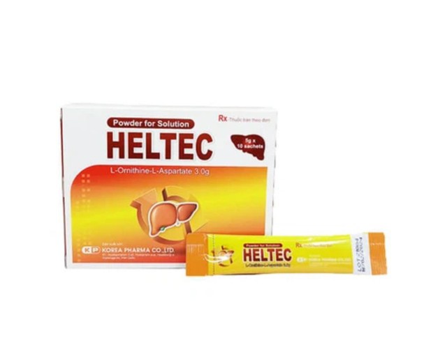 Bột pha dung dịch uống Heltec 3g Korea điều trị giảm chức năng giải độc của gan, bệnh não gan tiềm ẩn (Hộp 10 gói x 5g)