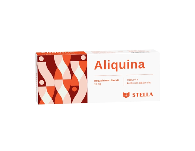 Thuốc viên nén đặt Aliquina 10mg dùng điều trị viêm âm đạo do nấm Candida (Hộp 2 vỉ x 6 viên)