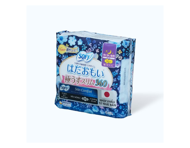 Băng vệ sinh siêu êm thoáng ban đêm Sofy Skin Comfort 36cm (4 miếng/gói)