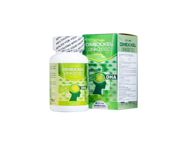 Viên uống Omexxel Ginkgo 120 OMEXXEL hỗ trợ tăng cường tuần hoàn máu não (Lọ 60 viên)