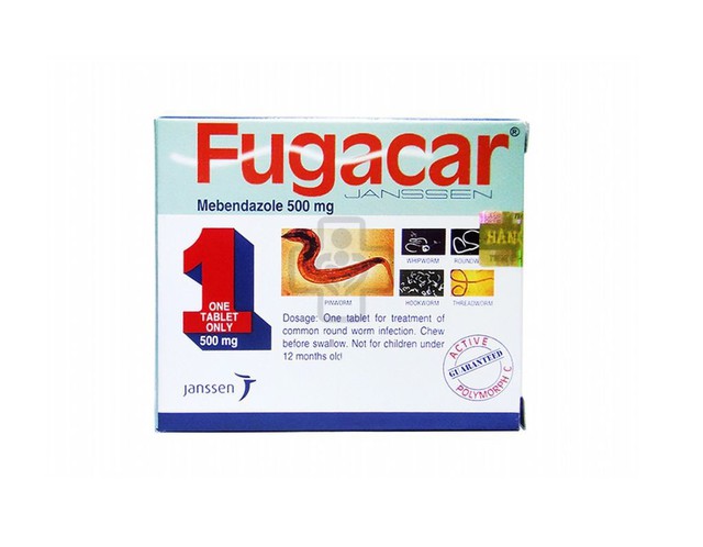 Thuốc Fugacar Tab 500mg điều trị nhiễm giun đường ruột (Hộp 1 viên)